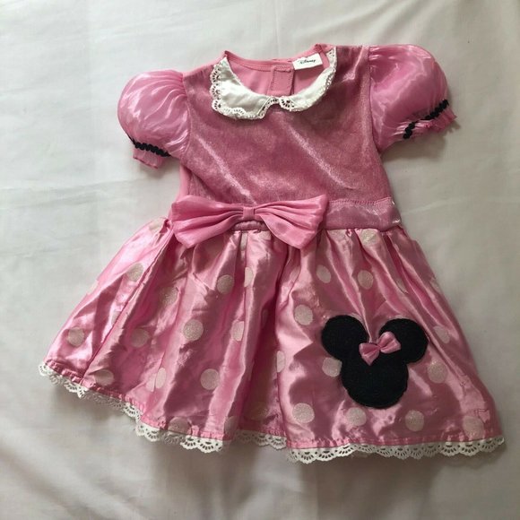 Disney Junior Minnie Kids Baby Girl's Set of 2 Dress Red Pink Polka Dot Size 2 T - Picture 2 of 12